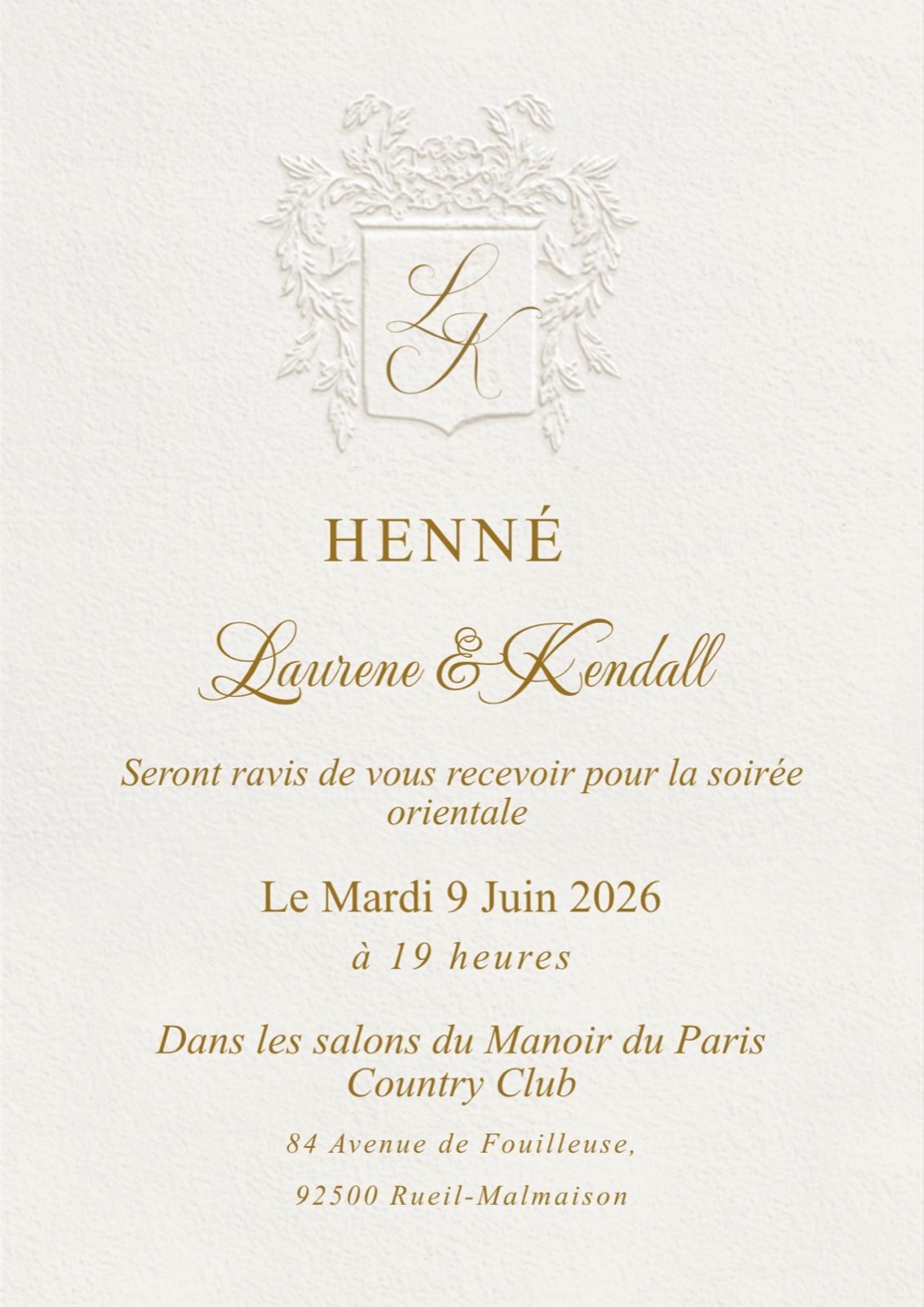 Invitation au henné — Laurene & Kendall